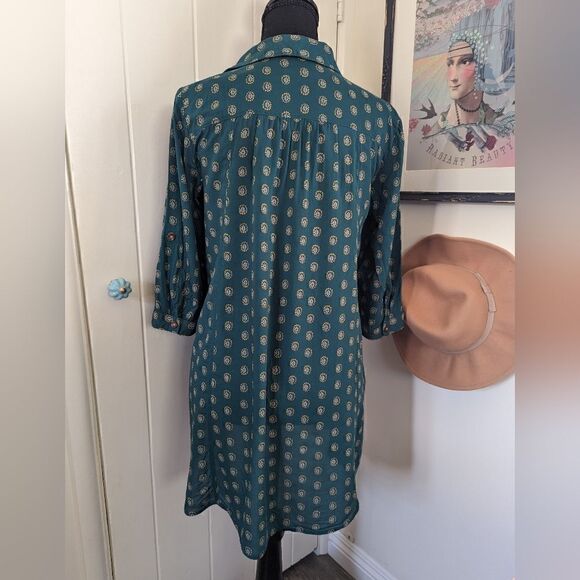 Maeve Buttondown Tunic Top XS Prairiecore Preppy Academia Lagenlook Boho Playful - Picture 9 of 15